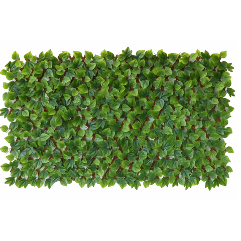 De Gardenia 200x100cm Expandable Wooden Trellis with Artificial Green Leaves – Privacy Screen, Balcony Fence & Wall Décor