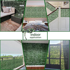 De Gardenia Artificial Ivy Leaf Mat – 1m x 3m Faux Green Privacy Screen for Balcony, Wall Décor & Vertical Garden Backdrops