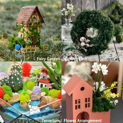 De Gardenia Prefleur Preserved Reindeer Craft Moss | Natural Green DIY Kit for Gardening, Arts & Crafts, Florist Projects, Wedding Backdrop & Home Decoration