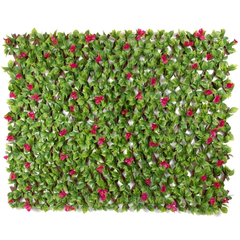 De Gardenia 200x100cm Expandable Wooden Trellis with Artificial Green Leaves – Privacy Screen, Balcony Fence & Wall Décor