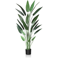 De Gardenia Bird of Paradise – 160 cm Tall Artificial Plant with 25 Lifelike Leaves | Faux Tropical Décor Without Pot