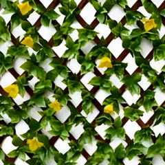 De Gardenia 200x100cm Expandable Wooden Trellis with Artificial Green Leaves – Privacy Screen, Balcony Fence & Wall Décor