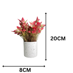 De Gardenia Artificial Rubber Plant – Small Faux Potted Plant for Tabletop, Home, Bathroom & Office Décor | Indoor Decorative Greenery