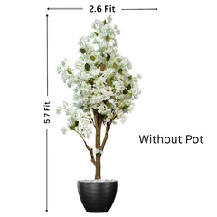 De Gardenia Artificial Bougainvillea Tree – 5.7 Feet Tall | Faux Flowering Tree with Pink Blooms for Home, Balcony & Office Décor | Indoor Outdoor UV Resistant Decorative Plant Without Pot