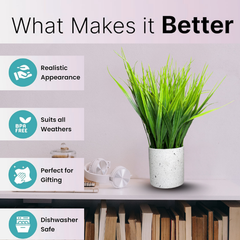 De Gardenia Artificial Rubber Plant – Small Faux Potted Plant for Tabletop, Home, Bathroom & Office Décor | Indoor Decorative Greenery