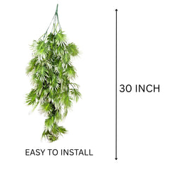 De Gardenia Artificial Hanging Plant with Basket – Realistic Green Leaves & Creepers for Home, Living Room & Wall Decoration