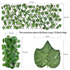De Gardenia 2 Pack Expandable Privacy Screen – Artificial Leaf Ivy Fencing Panel for Balcony, Patio & Outdoor Privacy Décor (Single-Sided Leaves)
