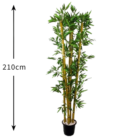 De Gardenia Thin Bamboo Stick – 210 cm Tall Artificial Bamboo Plant Without Pot | Lifelike Faux Greenery for Home & Office Décor