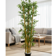 De Gardenia Thin Bamboo Stick – 210 cm Tall Artificial Bamboo Plant Without Pot | Lifelike Faux Greenery for Home & Office Décor