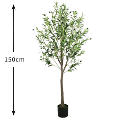 De Gardenia 150cm Artificial Olive Tree Without Pot – Lifelike Faux Indoor Plant for Home, Office & Mediterranean Décor