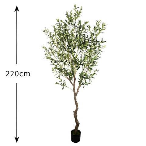 De Gardenia Olive Tree – 220 cm Tall Artificial Plant with Pot | Lifelike Faux Indoor & Outdoor Décor