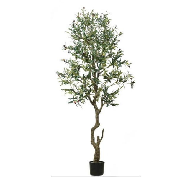 De Gardenia Spiraal Trunk Olive Tree – 180 cm Tall Artificial Plant with Pot | Lifelike Faux Indoor & Outdoor Décor