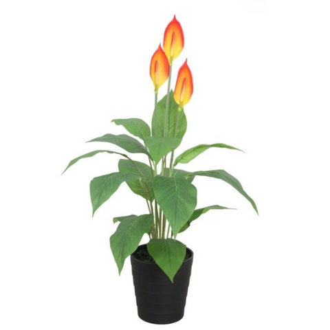 De Gardenia 105CM Artificial Spathe Plant (Orange/Pink/White) – Tall Decorative Faux Flowering Plant for Home, Office & Event Décor
