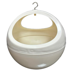 De Gardenia Round Hanging Planters with Metal Chain | White Crystal Plastic Flower Pots for Home, Garden & Balcony | Stylish Indoor & Outdoor Hanging Baskets – Pack of 4, 5 & 6