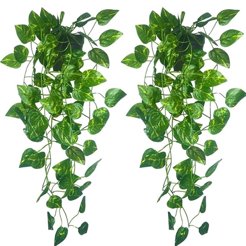 De Gardenia Artificial Hanging Vines – Realistic Willow Leaf Garland for Home & Office Décor | Faux Greenery Ivy for Wall, Balcony, Festive & Event Decoration