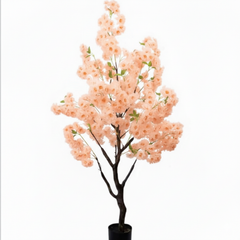 De Gardenia Pink Blossom Tree – 180 cm Tall Artificial Flowering Tree Without Pot | Lifelike Faux Floral Décor for Home & Office