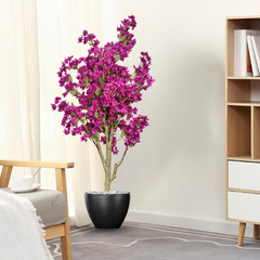 De Gardenia Artificial Bougainvillea Tree – 5.7 Feet Tall | Faux Flowering Tree with Pink Blooms for Home, Balcony & Office Décor | Indoor Outdoor UV Resistant Decorative Plant Without Pot