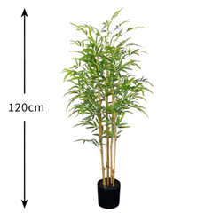 De Gardenia 120cm Semi-Natural Bamboo Plant with Pot – Real-Trunk Faux Indoor Plant for Home, Office & Zen Décor