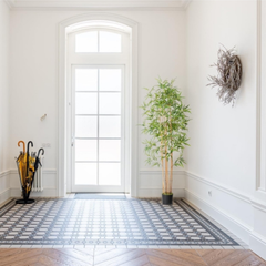 De Gardenia 120cm Semi-Natural Bamboo Plant with Pot – Real-Trunk Faux Indoor Plant for Home, Office & Zen Décor