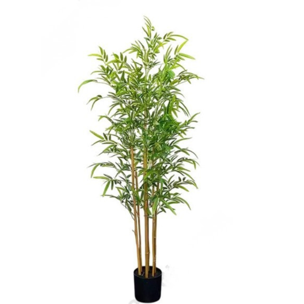 De Gardenia 150cm Semi-Natural Bamboo Plant with Pot – Real-Trunk Faux Bamboo Tree for Home, Office & Zen Décor