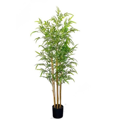 De Gardenia 150cm Semi-Natural Bamboo Plant with Pot – Real-Trunk Faux Bamboo Tree for Home, Office & Zen Décor