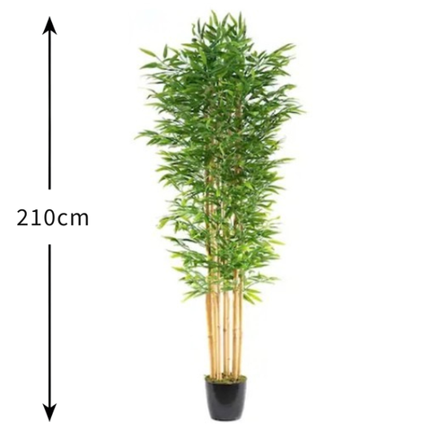 De Gardenia 180cm Semi-Natural Bamboo Plant with Pot – 6ft Real-Trunk Faux Indoor Bamboo Tree for Home, Office & Zen Décor