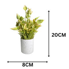 De Gardenia Artificial Rubber Plant – Small Faux Potted Plant for Tabletop, Home, Bathroom & Office Décor | Indoor Decorative Greenery