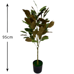 De Gardenia Rubber Leaves Mix – 95 cm Tall Artificial Plant | Lifelike Faux Indoor & Outdoor Décor Without Pot