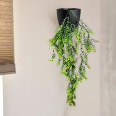 De Gardenia Artificial Hanging Plant with Basket – Realistic Green Leaves & Creepers for Home, Living Room & Wall Decoration