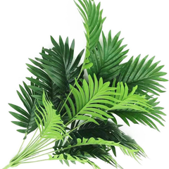 De Gardenia Artificial Palm Plant with Faux Turtle Leaf – 70 cm Tall Tropical Areca Palm Tree with Black Pot | 18 Leaves | Indoor & Outdoor Decorative Plant