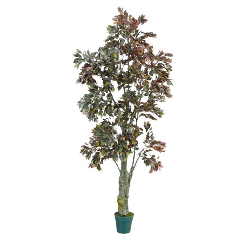 De Gardenia Ficus Red – 200 cm Tall Artificial Plant with Pot | Lifelike Faux Indoor & Outdoor Greenery