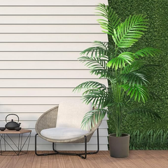 De Gardenia Artificial Areca Palm Tree – 110 cm Tall Faux Tropical Plant with 18 Leaves | UV Resistant Indoor & Outdoor Plant with Pot | Realistic Home, Office & Balcony Decor