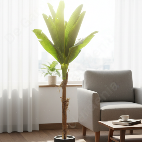 De Gardenia Banana Tree – 240 cm Tall Artificial Plant with 17 Lifelike Leaves Without Pot | Faux Tropical Greenery for Home & Office