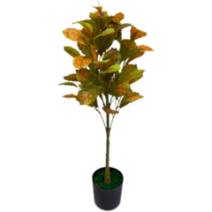 De Gardenia Rubber Leaves Mix – 95 cm Tall Artificial Plant | Lifelike Faux Indoor & Outdoor Décor Without Pot