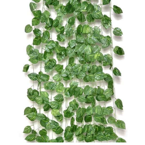 De Gardenia Artificial Ivy Garlands – 12 Pack Hanging Vine Creepers, 6.7 Ft Each with 80 Leaves per String for Home, Wall & Party Decoration