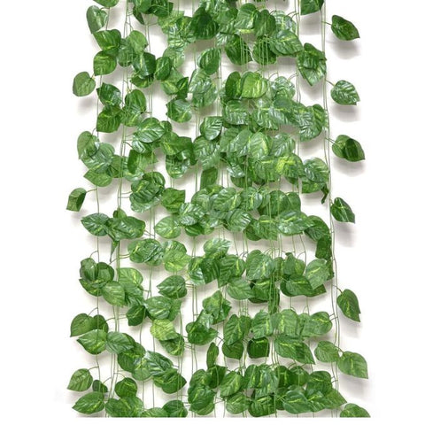 De Gardenia Artificial Ivy Garlands – 12 Pack Hanging Vine Creepers, 6.7 Ft Each with 80 Leaves per String for Home, Wall & Party Decoration