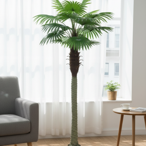 De Gardenia Travelor Palm – 150 cm Tall Artificial Plant with 15 Lifelike Leaves Without Pot | Faux Tropical Greenery for Home & Office