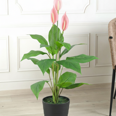 De Gardenia 105CM Artificial Spathe Plant (Orange/Pink/White) – Tall Decorative Faux Flowering Plant for Home, Office & Event Décor