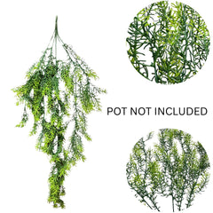 De Gardenia Artificial Hanging Plant with Basket – Realistic Green Leaves & Creepers for Home, Living Room & Wall Decoration