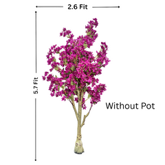 De Gardenia Artificial Bougainvillea Tree – 5.7 Feet Tall | Faux Flowering Tree with Pink Blooms for Home, Balcony & Office Décor | Indoor Outdoor UV Resistant Decorative Plant Without Pot