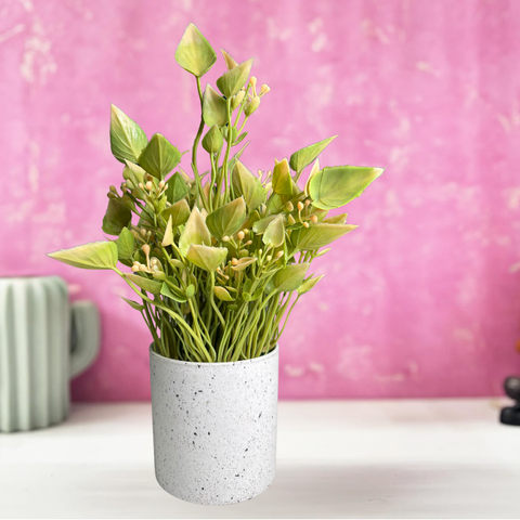 De Gardenia Artificial Rubber Plant – Small Faux Potted Plant for Tabletop, Home, Bathroom & Office Décor | Indoor Decorative Greenery