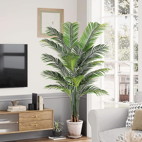 De Gardenia Areca Palm X2 – 150 cm Tall Artificial Plant Without Pot | Lifelike Faux Tropical Greenery for Home & Office