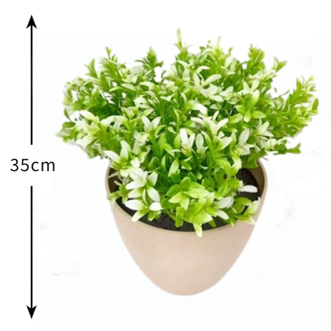 De Gardenia White Plastic Bunch – 35 cm Tall Artificial Plant | Lifelike Faux Foliage for Home, Office & Décor