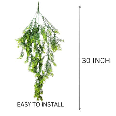 De Gardenia Artificial Hanging Plant with Basket – Realistic Green Leaves & Creepers for Home, Living Room & Wall Decoration