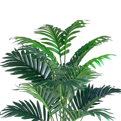 De Gardenia Artificial Areca Palm Tree – 110 cm Tall Faux Tropical Plant with 18 Leaves | UV Resistant Indoor & Outdoor Plant with Pot | Realistic Home, Office & Balcony Decor