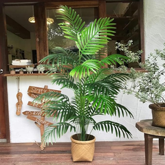 De Gardenia Artificial Areca Palm Tree – 110 cm Tall Faux Tropical Plant with 18 Leaves | UV Resistant Indoor & Outdoor Plant with Pot | Realistic Home, Office & Balcony Decor