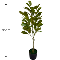 De Gardenia Rubber Leaves Mix – 95 cm Tall Artificial Plant | Lifelike Faux Indoor & Outdoor Décor Without Pot