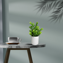 De Gardenia Artificial Rubber Plant – Small Faux Potted Plant for Tabletop, Home, Bathroom & Office Décor | Indoor Decorative Greenery