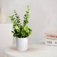 De Gardenia Artificial Rubber Plant – Small Faux Potted Plant for Tabletop, Home, Bathroom & Office Décor | Indoor Decorative Greenery