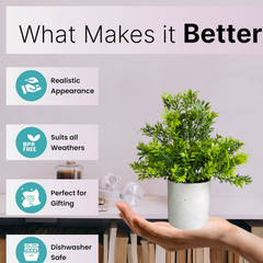 De Gardenia Artificial Rubber Plant – Small Faux Potted Plant for Tabletop, Home, Bathroom & Office Décor | Indoor Decorative Greenery